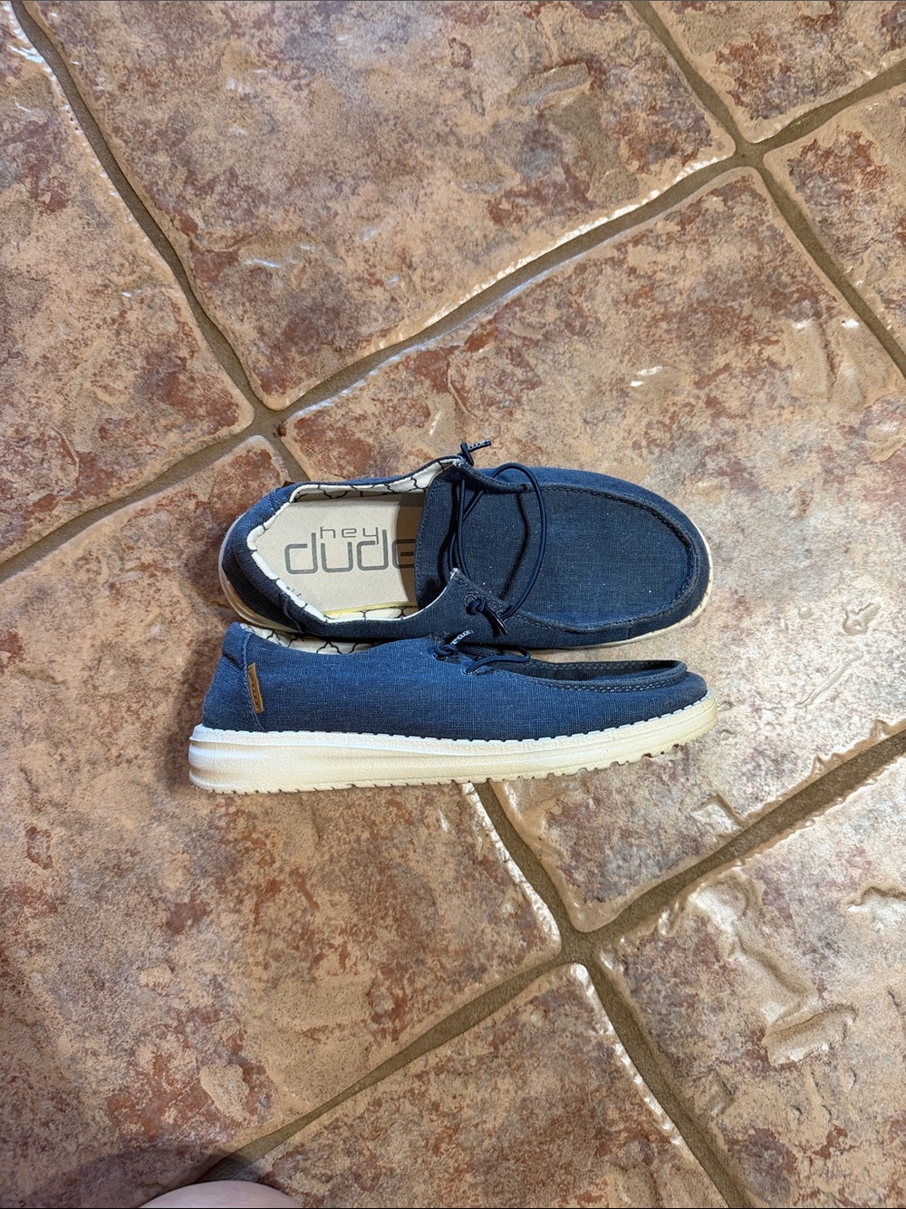 Hey Dude Gurls Navy Glitter Canvas Slip-On Sneakers